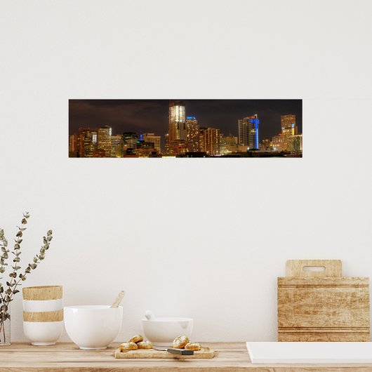 Denver Skyline van Night Poster (Keuken)