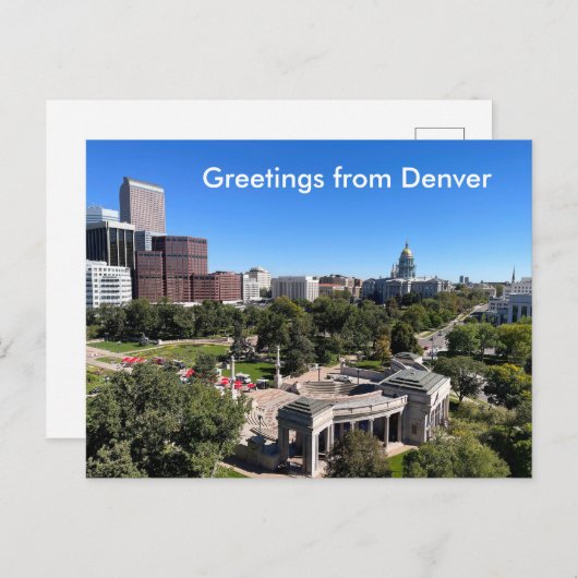 Denver Skyline View Capitol Building Personalize Briefkaart (Voorkant / Achterkant)