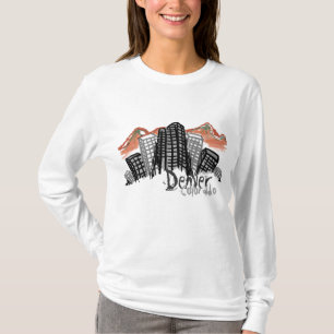 Denver Skyline-vrouwen hoodie T-shirt