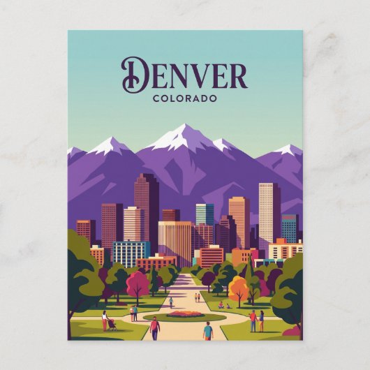 Denver Skyline VS Briefkaart (Voorkant)