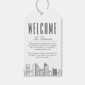 Denver Skyline | Welkomstbericht cadeaubijsluiters Cadeaulabel (Voorkant)