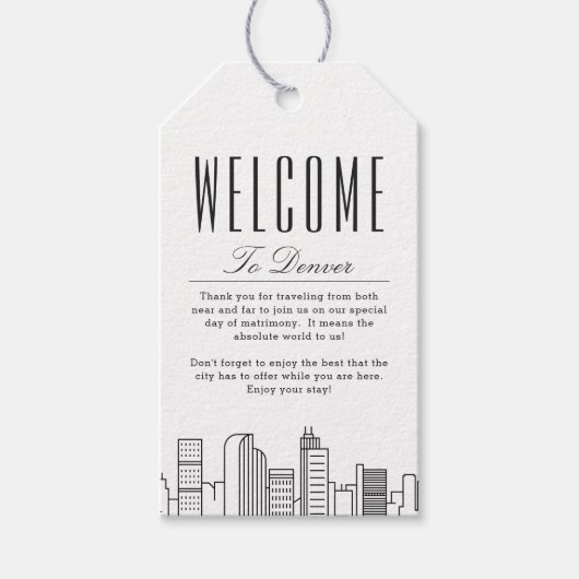 Denver Skyline | Welkomstberichten — Labels Cadeaulabel (Voorkant)
