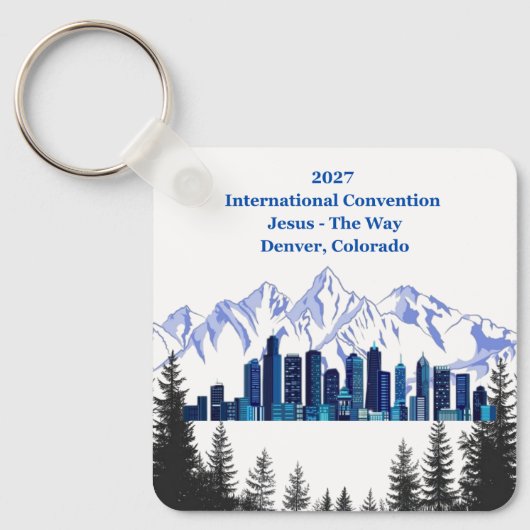 Denver Skyline Winter Sleutelhanger (Voorkant)