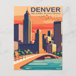 Denver, Southplatte River, Colorado, Reizen Briefkaart
