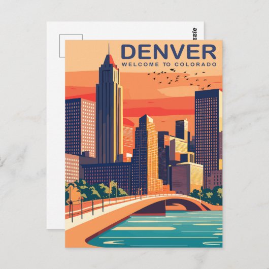 Denver, Southplatte River, Colorado, Reizen Briefkaart (Voorkant / Achterkant)