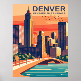 Denver, Southplatte River, Colorado, Reizen Poster