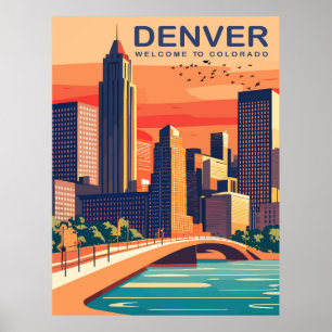 Denver, Southplatte River, Colorado, Reizen Poster