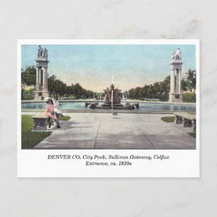 DENVER Stadspark, Sullivan Gateway c1920s Briefkaart