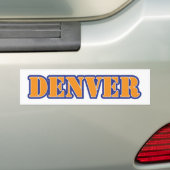 Denver Stencil Oranje Blue Bumpersticker (Op auto)