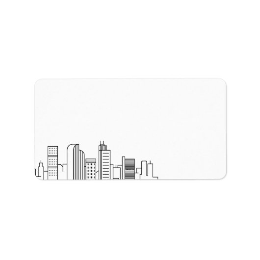 Denver Stylized Skyline | Blanco etiket (Voorkant)