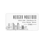 Denver Stylized Skyline Large Label (Voorkant)