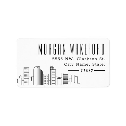 Denver Stylized Skyline Large Label (Voorkant)