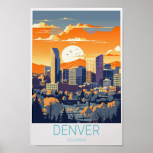Denver Travel Poster Colorado Denver