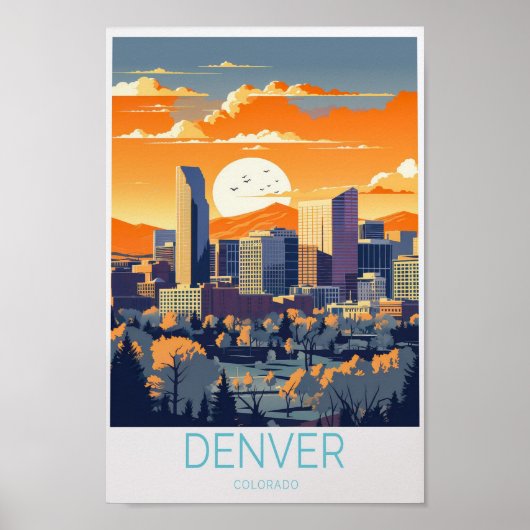 Denver Travel Poster Colorado Denver (Voorkant)