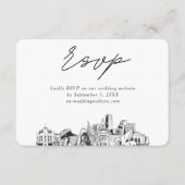 Denver Trouw Minimalistische Schets RSVP Informatiekaartje (Voorkant)