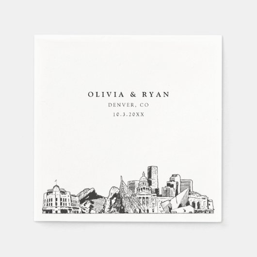 Denver Trouwpapier Cocktail servet (Voorkant)
