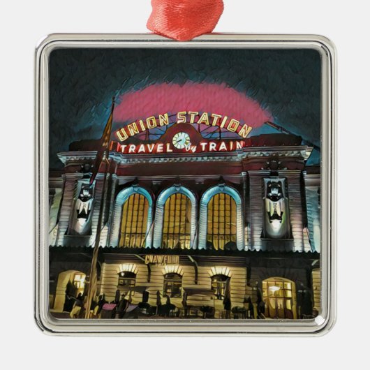Denver Union Station Metalen Ornament (Voorkant)
