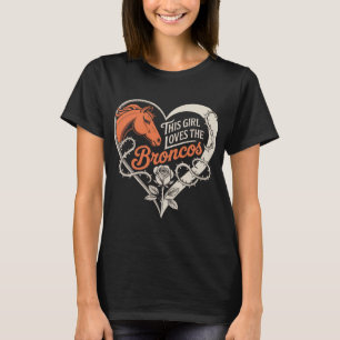 Denver Voetbal Meisje Hart Lief Paard Liefhebber O T-shirt
