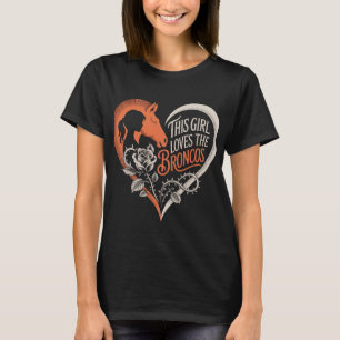 Denver Voetbal Meisje Hart Lief Paard Liefhebber O T-shirt