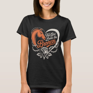 Denver Voetbal Meisje Hart Shirt Colorado Game Day