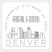 Denver Wedding | Afdichting van vooraf geadresseer Vierkante Sticker (Voorkant)