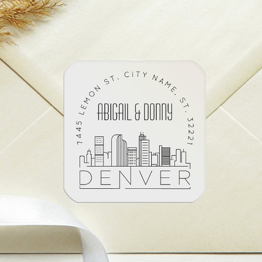 Denver Wedding | Afdichting van vooraf geadresseer Vierkante Sticker