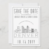Denver Wedding gestileerde Skyline sparen de Datum Kaart (Voorkant)