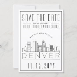 Denver Wedding gestileerde Skyline sparen de Datum Kaart