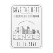 Denver Wedding gestileerde Skyline sparen de Datum Magneet (Verticaal)