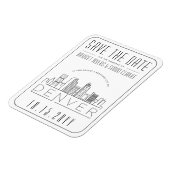 Denver Wedding gestileerde Skyline sparen de Datum Magneet (Linkerzijde)
