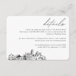 Denver Wedding Hotel Kamer Blok Details Informatiekaartje