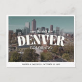Denver Wedding Save the Date Retro Destination Briefkaart (Voorkant)