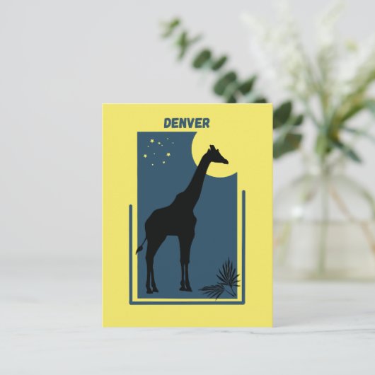 Denver Zoo Colorado  Giraffe Briefkaart (Staand voorkant)