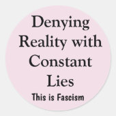 Denying Reality Ronde Sticker (Voorkant)
