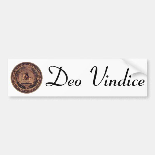 DEO VINDICE Confederate Seal Bumpersticker (Voorkant)