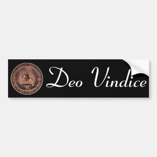 DEO VINDICE Confederate Seal Bumpersticker (Voorkant)
