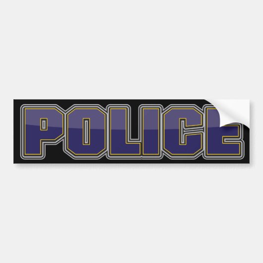 Departement van de politie van Gloss Dark Blue Bumpersticker (Voorkant)