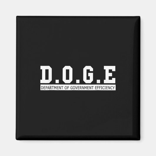 Department of Government Efficiency D.O.G.E. Funny Magneet (Voorkant)