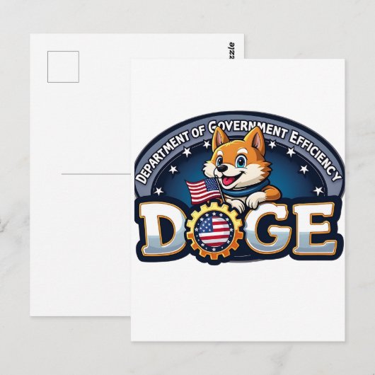 Department of Government Efficiency Dog Briefkaart (Voorkant / Achterkant)