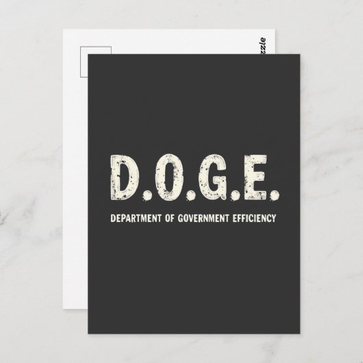 Department of Government Efficiency Dog Briefkaart (Voorkant / Achterkant)