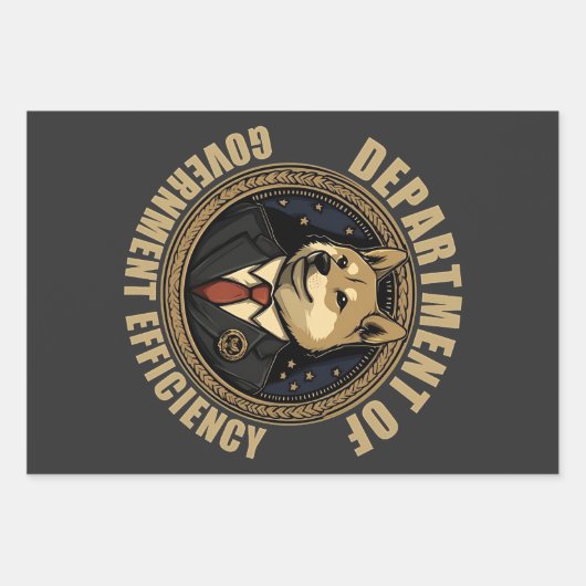 Department of Government Efficiency Dog Inpakpapier Vel (Voorkant)