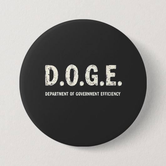 Department of Government Efficiency Dog Ronde Button 7,6 Cm (Voorkant)