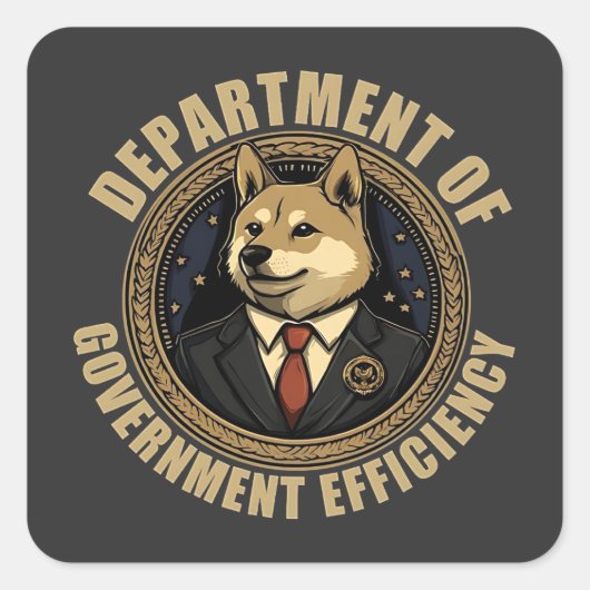 Department of Government Efficiency Dog Vierkante Sticker (Voorkant)