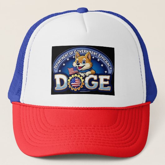 Department of Government Efficiency (DOGE) Trucker Pet (Voorkant)