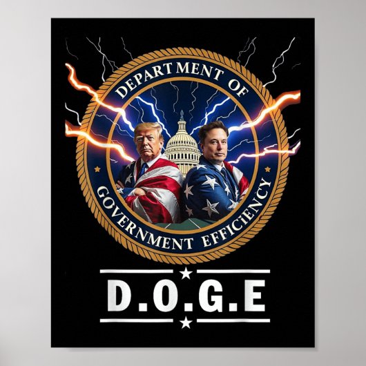 Department of Government Efficiency Doge Trump Poster (Voorkant)