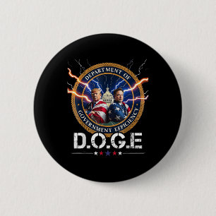 Department of Government Efficiency Doge Trump Ronde Button 5,7 Cm