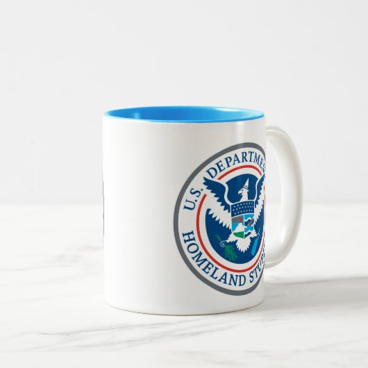 Department of Homeland Stupidity Tweekleurige Koffiemok (Voorkant rechts)