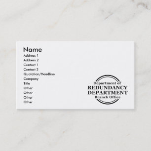 Department of Redundancy Business Profile Card Visitekaartje