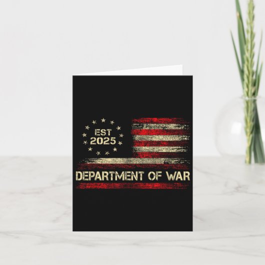Department Of War Established 2025 Re-established  Kaart (Voorkant)