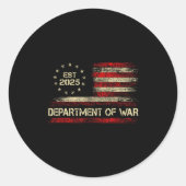 Department Of War Established 2025 Re-established  Ronde Sticker (Voorkant)